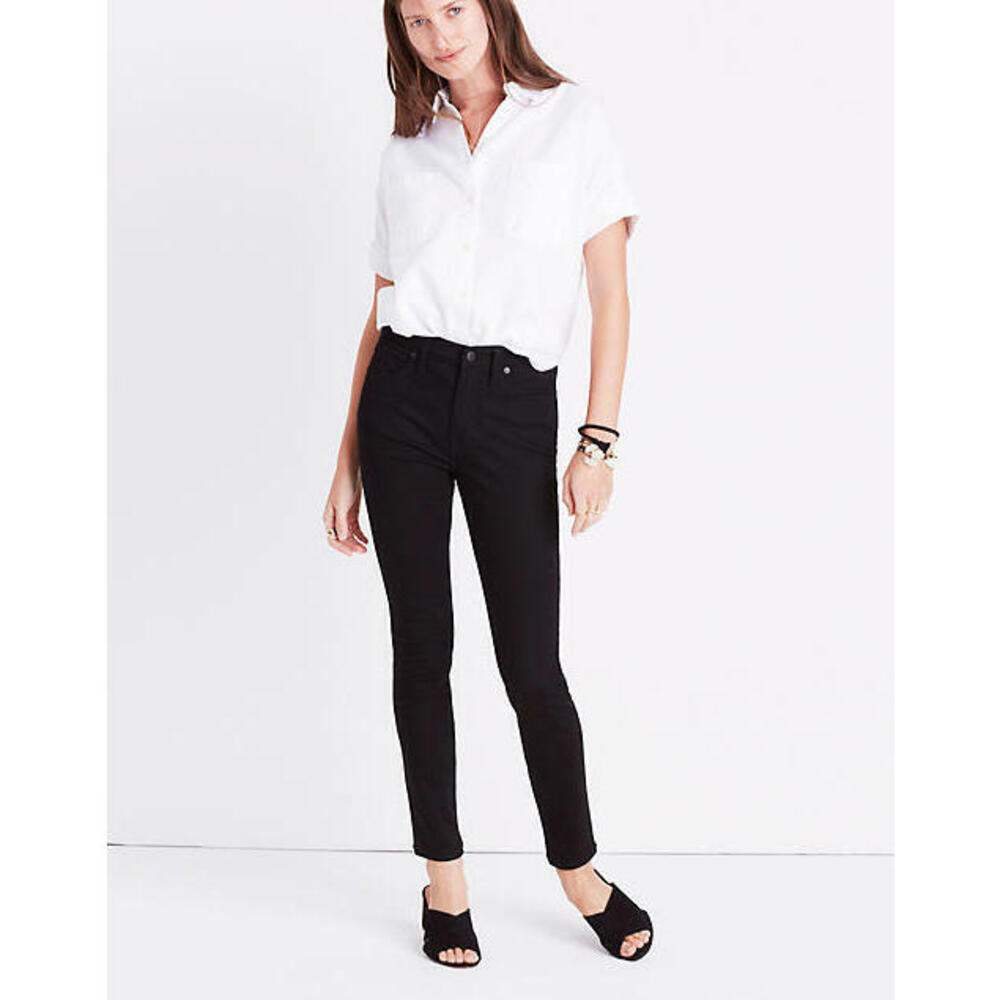 Madewell 9" High Rise Skinny Jeans In Stay Black Size 25
